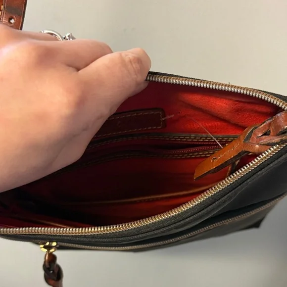 Dooney & Bourke Black Nylon Crossbody with Brown Leather Accents - Picture 6 of 6